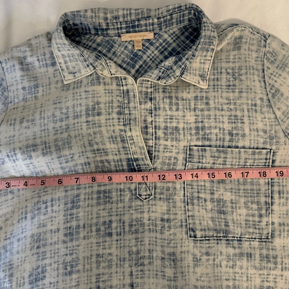 SKIES ARE BLUE Women’s Blue & White Collar Shirt ~ Size L - Picture 7 of 8